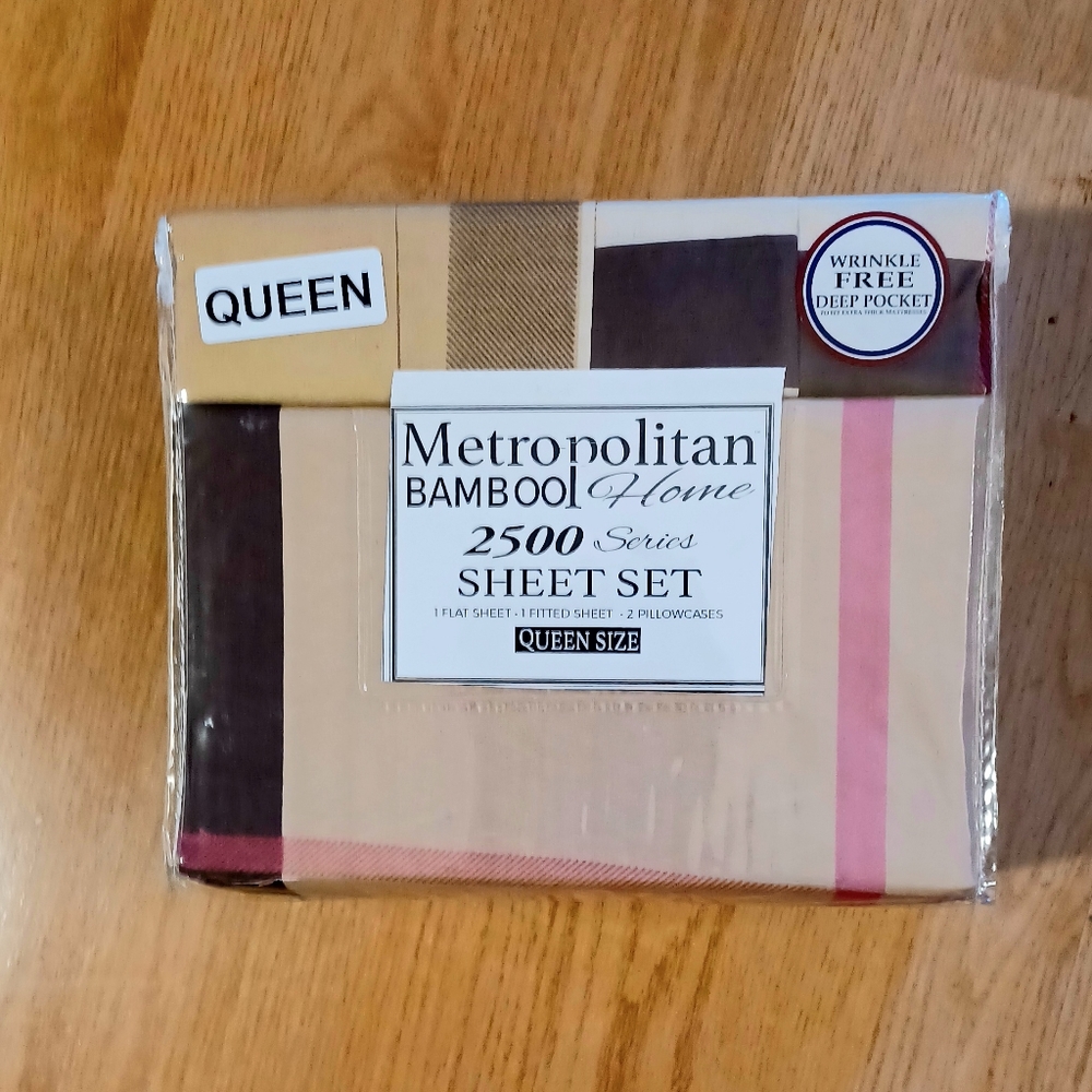 🆕NWT Metropolitan Bamboo Home 4-PC Sheet Set
